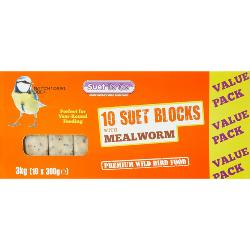 Suet To Go Mealworm Suet Blocks - 10 x 280g Value Pack