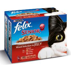 Felix Pouch Multipack Senior Chunks In Jelly Variety Selection (Beef, Chicken, Turkey, Salmon)