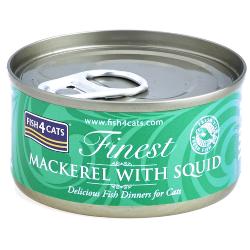 Fish4Cats Wet Cat Food Finest Mackerel with Squid 70g