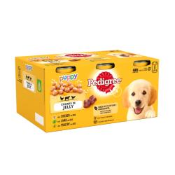 Pedigree Wet Dog Food Tins For Puppy - Meat Selection In Jelly (6 X 400g)