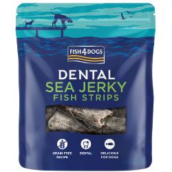 Fish4Dogs Natural Dog Treat Dental Sea Jerky Fish Strips - 100g