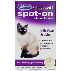 Johnson's Veterinary | Cat Flea & Tick Control | Fipronil Spot-On Treatment 