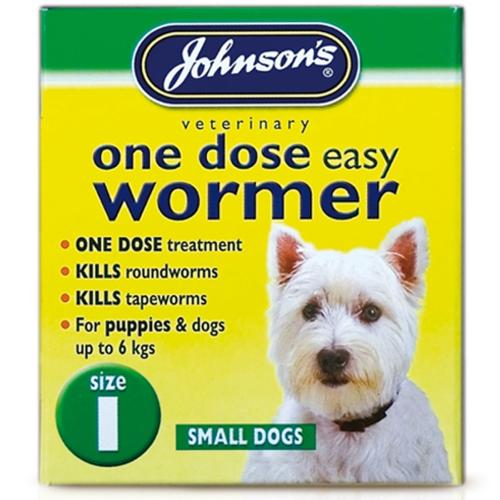 Johnson's One Dose Easy Wormer Size 1 Small Dog