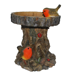 Vivid Arts Tree Trunk Bird Feeder With Robins